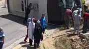 İnegöl’de halk otobüsü yoldan çıktı
