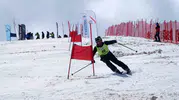 Palandöken’de yaz ortasında kayak heyecanı