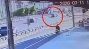 Düzce'de motosikletliyi hayattan koparan kaza kameraya yansıdı