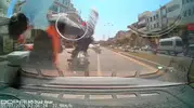 Şanlıurfa'da motosiklet kazası kamerada