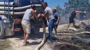 Edirne’de yangına lağım suyuyla müdahale ettiler