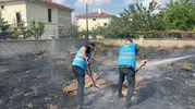 Kayseri'de çıkan yangında Ülkü Ocakları sahaya indi