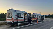 Taşköprü kara yolunda iki araç çarpıştı
