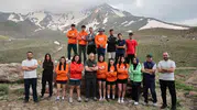 Erciyes’in zirvesinde 35 kişilik dev tırmanış