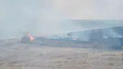 Traktörden çıkan kıvılcım tarlayı kül etti