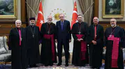 Erdoğan Külliye'de Katolik heyetiyle bir araya geldi