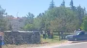 Eskişehir Seyitgazi yolunda otomobil takla attı