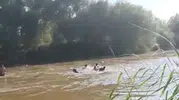 Aydın'da nehirde kaybolan çocukların dehşet anları görüntülendi