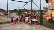 Sinoplu çocuklar yıldızların altında film keyfi yaşadı
