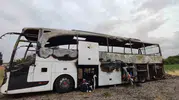 Ankara yolunda yolcu otobüsü küle döndü