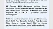 Sinop Ayancık sahillerinde denize girmek bugün yasaklandı