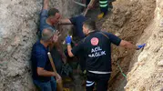 Adıyaman'da kanalizasyon kazısında toprak kayması sonucu bir işçi göçük altında kaldı