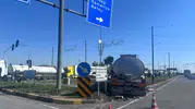 Nurdağı yolunda tanker ve araç çarpıştı