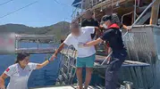 Fethiye açıklarında teknede yaralanan kişi hastaneye yetiştirildi