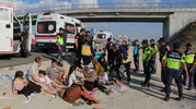 Aksaray yolunda otobüs faciası 40 kişi yaralandı