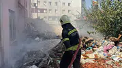 Kötekli'de terk edilmiş inşaat alanında dumanlar yükseldi