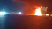 Malatya’da tır yangını faciasını sürücü son anda önledi