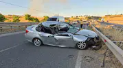 Adıyaman yolunda korkunç kaza 3 kişi hastanelik oldu