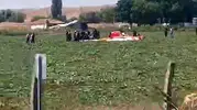 Ankara Temelli semalarında eğitim helikopteri yere çakıldı