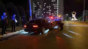 Çorum’da gece yarısı kaza Polis aracına çarpan otomobil ortalığı karıştırdı