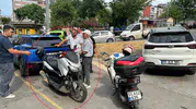 Samsun'da taksi ile motosikletin karıştığı kaza ucuz atlatıldı