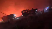 Ege'de orman yangınlarına karşı verilen zorlu mücadele kamerada