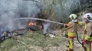 Hatay Defne’de korkutan sazlık yangını