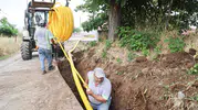 Samsun Canik ilçesinde evlere doğal gaz hattı çekiliyor