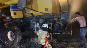Hani'de hasat vaktinde biçerdöver yangını