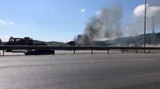 Bursa yolunda tır yangını trafiği felç etti