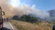 İnegöl'de güneş enerjisi sahasında başlayan yangın tarlaları küle çevirdi