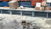 Samsun'da bir kargo kolisi aniden alev aldı