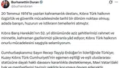 Kıbrıs Barış Harekatı'nın 52'nci yıl dönümünde Ankara'dan mesaj var