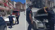 Hakkari’de kaputa sıkışan kediye itfaiye müdahalesi