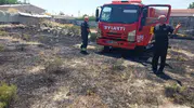 Konya Karapınar’da korkutan ot yangını büyümeden söndürüldü