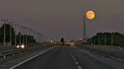 Bitlis karayolunda geceyi aydınlatan dolunay manzarası