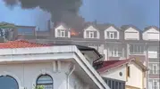 Gerede'de apartman çatısını yangın sardı