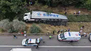 TEM Otoyolu'nda tır kazası trafiği kilitledi