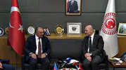 Süleyman Soylu veda ziyaretinde bulunan Azerbaycan Büyükelçisi Memmedov ile görüştü