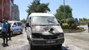 Samsun Çarşamba’da seyir halindeki minibüs alevlere teslim oldu