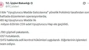 73 ilde düzenlenen uyuşturucu operasyonlarında 935 kişi tutuklandı