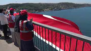 15 Temmuz’un onuncu yılında köprüde dev bayrak dalgalanıyor