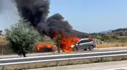Çanakkale yolunda otomobil alev topuna döndü