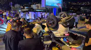Bodrum’da kavşak kazası bir otomobili ters çevirdi