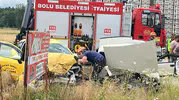 Bolu Doğancı mevkiinde iki araç çarpıştı 5 yaralı