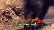 Nurdağı yolunda seyir halindeki araç bir anda alev topuna döndü