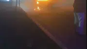 Arnavutköy yolunda seyir halindeki otomobil bir anda küle döndü