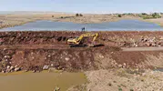 Karacadağ’da kurumuş gölet yeniden hayat buldu