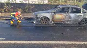 Bingöl’de yolda giden otomobil alevler içinde kaldı