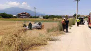 İnegöl yolunda kontrolden çıkan araç tarlaya uçtu